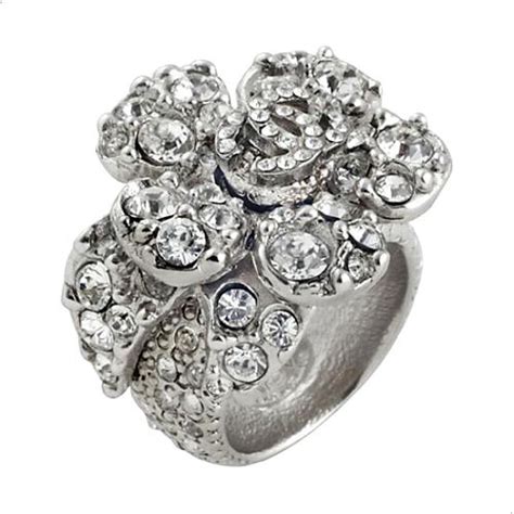 chanel clear flower ring.